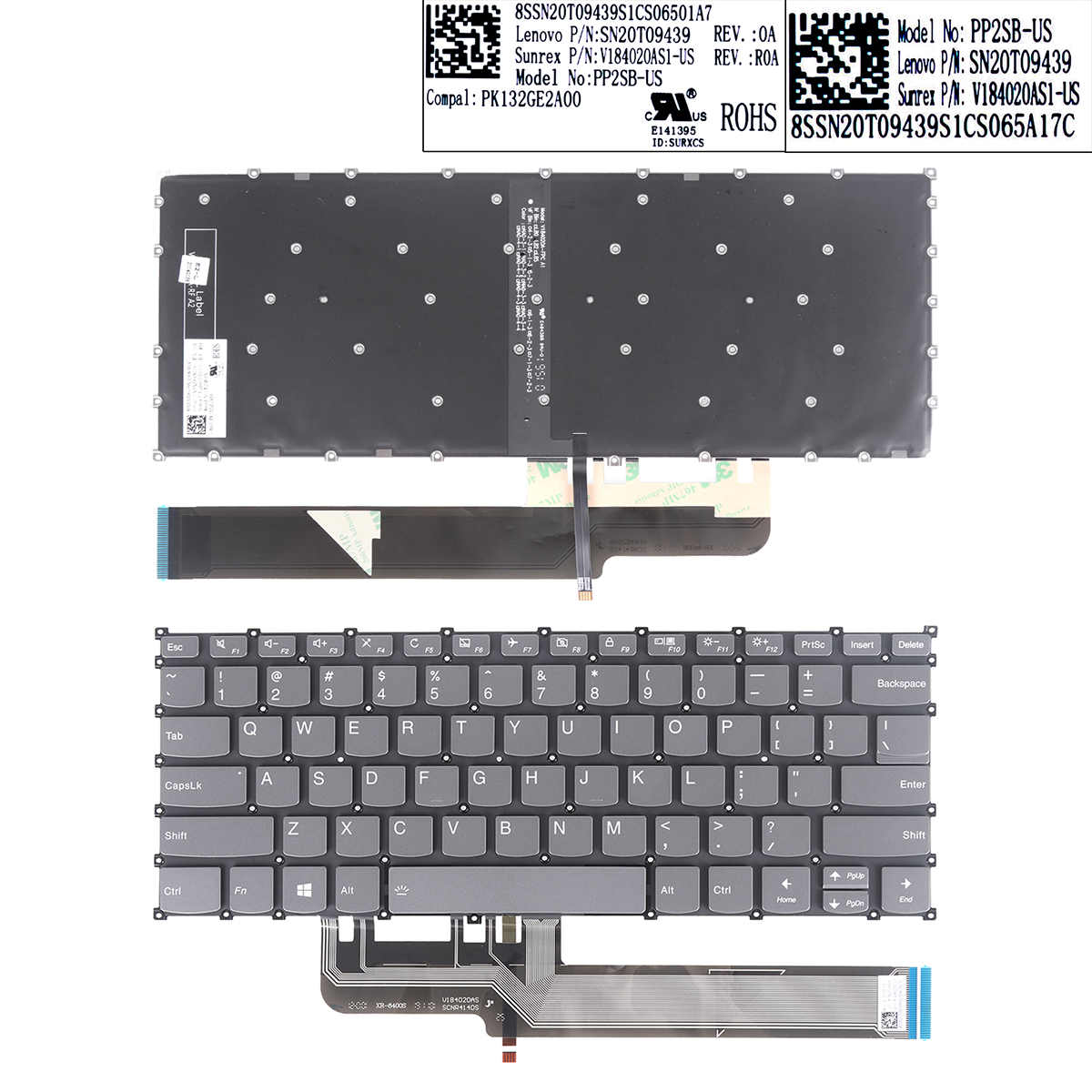 Picture of New Replacement Laptop Keyboard For Lenovo S540- 14IMLXXAIR- 14IML 2019 GRAY(Backlit,win8) US Layout